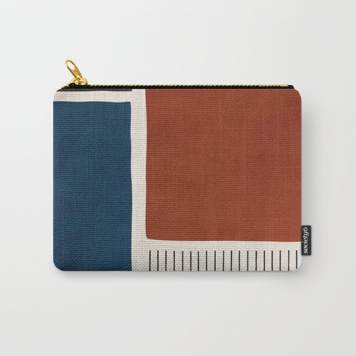 Red Rust Navy Blue Black Lines Carry All Pouch Gallery Image 1
