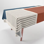 Red Rust Navy Blue Black Lines Tablecloth Gallery Image 1