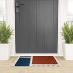 Red Rust Navy Blue Black Lines Welcome Mat Gallery Image 3