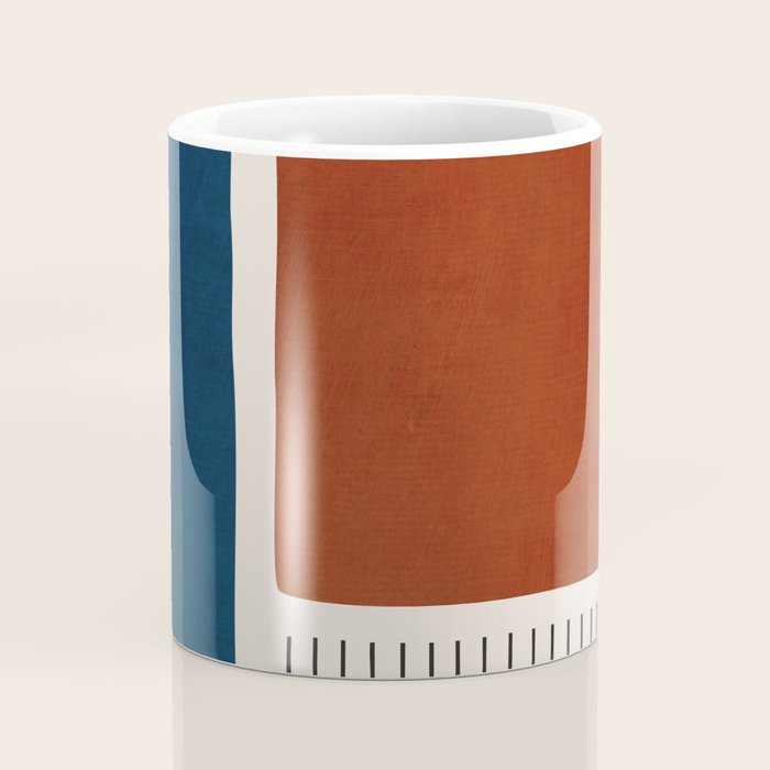 Red Rust Navy Blue Black Lines Coffee Mug Gallery Image 4