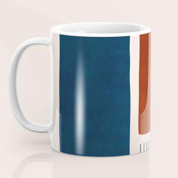 Red Rust Navy Blue Black Lines Coffee Mug Gallery Image 3