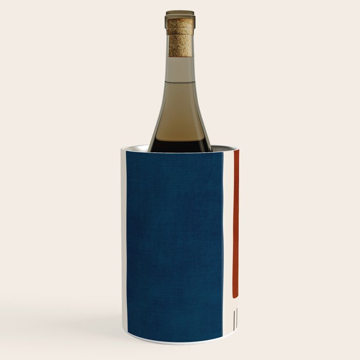 Red Rust Navy Blue Black Lines Wine Chiller Gallery Image 2