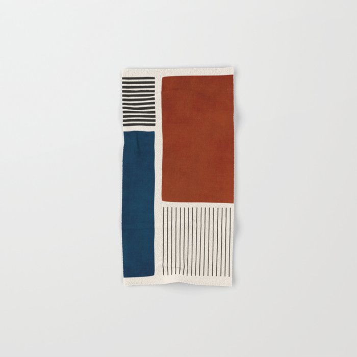 Red Rust Navy Blue Black Lines Bath Towel Gallery Image 1