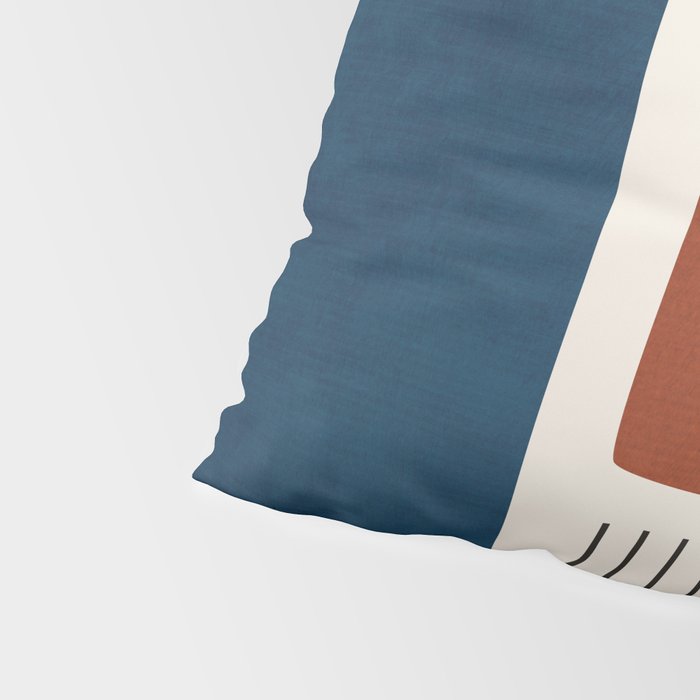 Red Rust Navy Blue Black Lines Pillow Sham Gallery Image 4