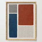 Red Rust Navy Blue Black Lines Serving Tray Gallery Image 1