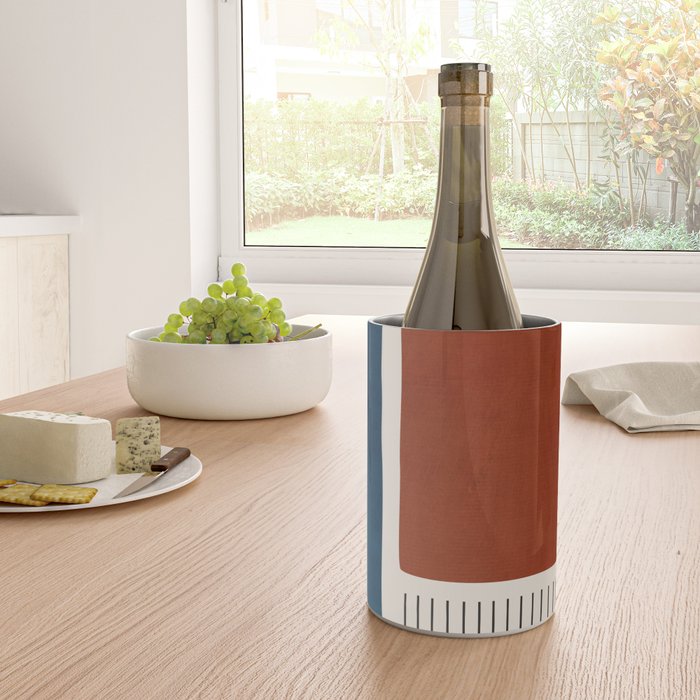 Red Rust Navy Blue Black Lines Wine Chiller Gallery Image 4
