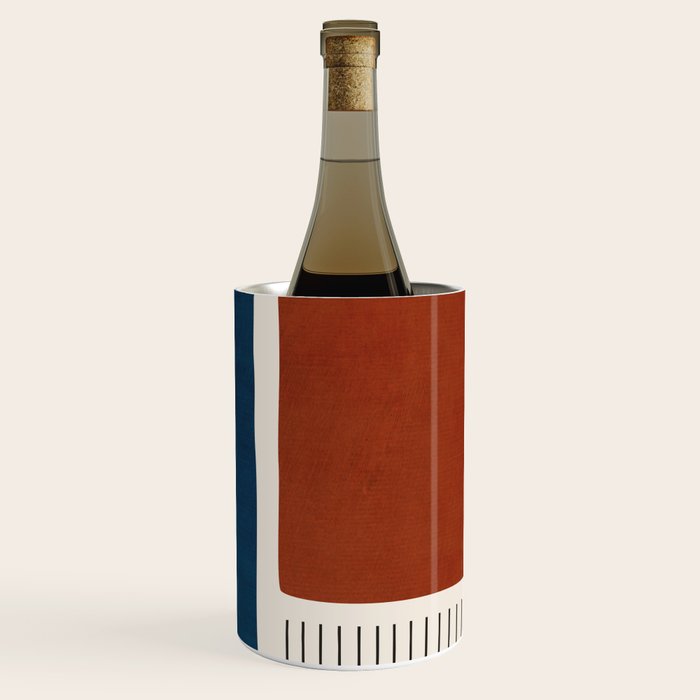 Red Rust Navy Blue Black Lines Wine Chiller Gallery Image 1