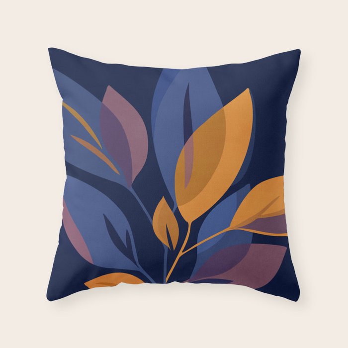 Scorpio Dark Abstract Botanical Throw Pillow Gallery Image 6