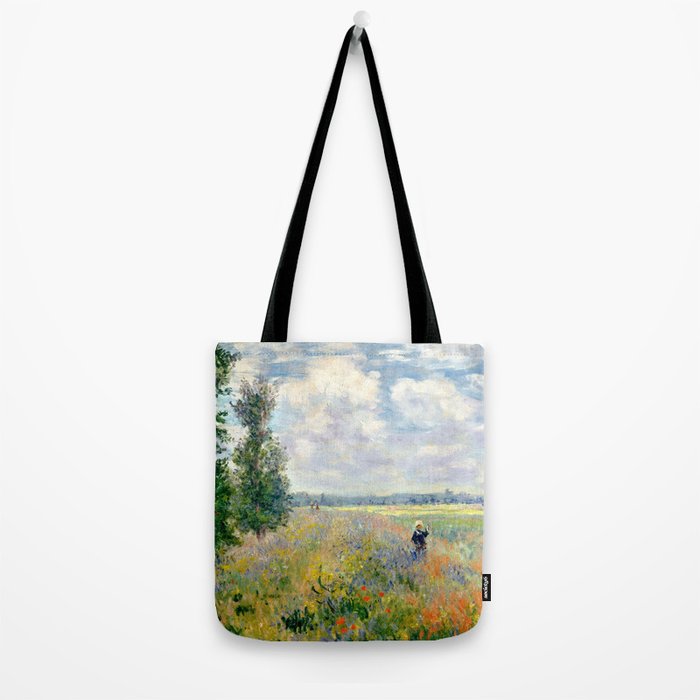 Poppy Fields near Argenteuil by Claude Monet Tote Bag Gallery Image 2