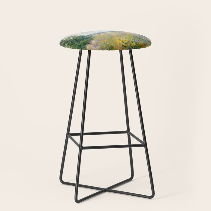 Poppy Fields near Argenteuil by Claude Monet Stool Gallery Image 1