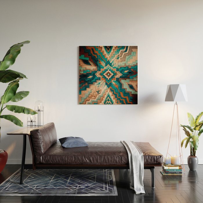 Abstract Geometric Southwest Wood Wall Art Gallery Image 2