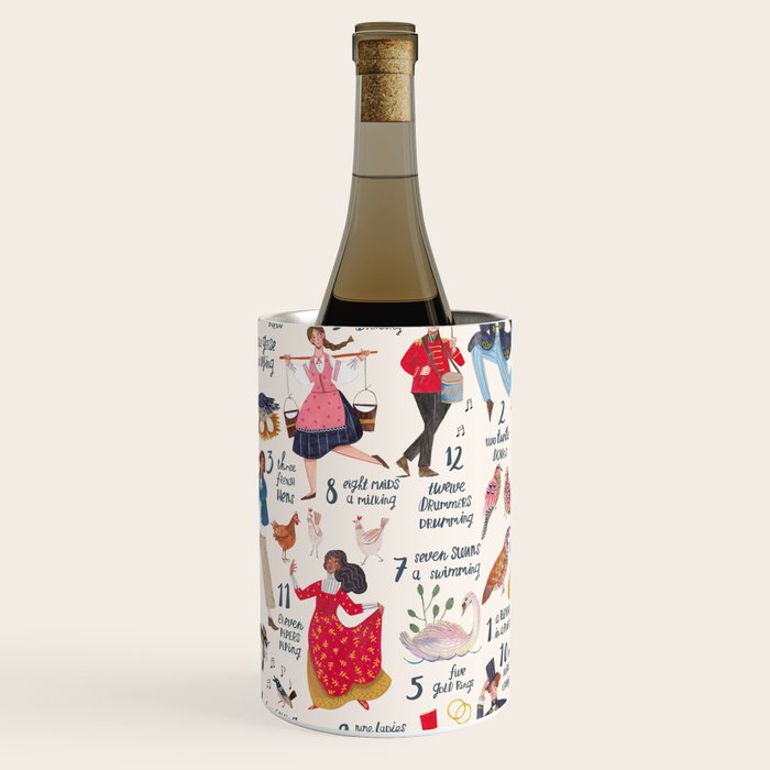 The 12 days of Christmas song illustration Wine Chiller Gallery Image 3