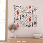The 12 days of Christmas song illustration Wall Tapestry Gallery Image 2
