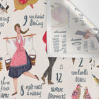 The 12 days of Christmas song illustration Wall Tapestry Gallery Image 3