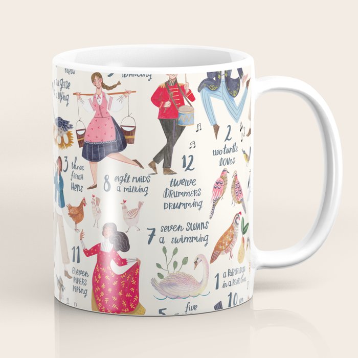 The 12 days of Christmas song illustration Coffee Mug Gallery Image 1