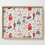The 12 days of Christmas song illustration Serving Tray Gallery Image 1
