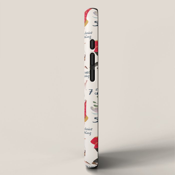 The 12 days of Christmas song illustration iPhone Case Gallery Image 2