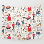 The 12 days of Christmas song illustration Wall Tapestry Gallery Image 4