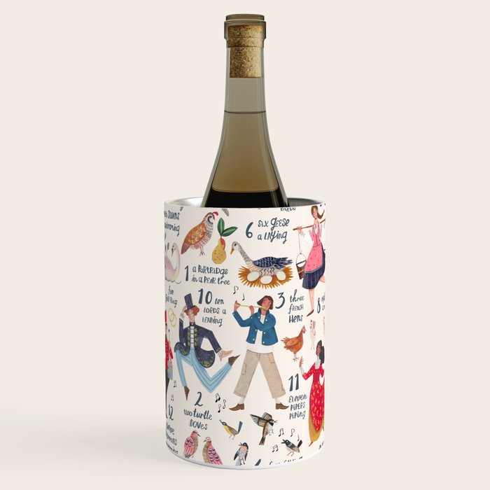 The 12 days of Christmas song illustration Wine Chiller Gallery Image 1