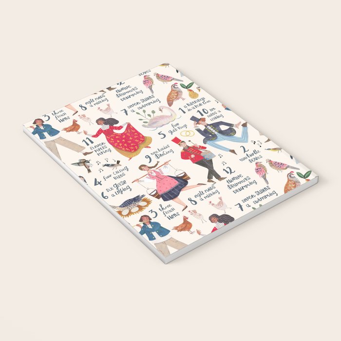 The 12 days of Christmas song illustration Notebook Gallery Image 3