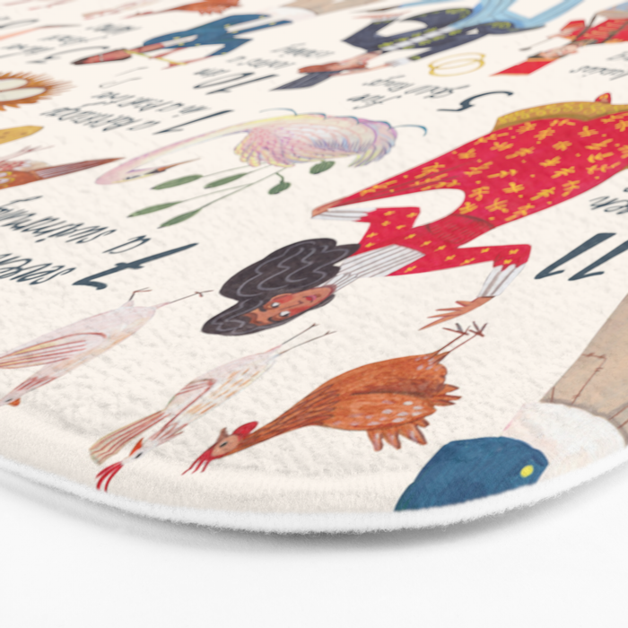 The 12 days of Christmas song illustration Bath Mat Gallery Image 3