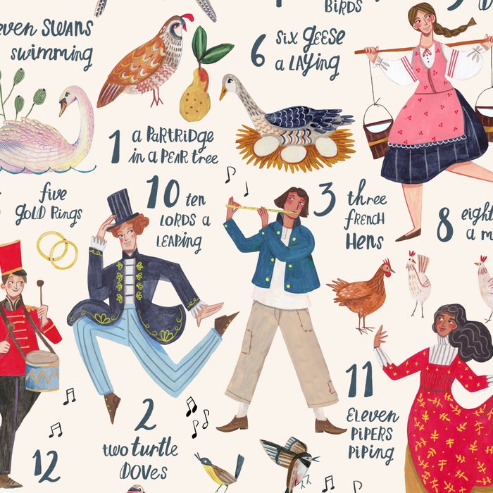 The 12 days of Christmas song illustration Coffee Mug Gallery Image 2