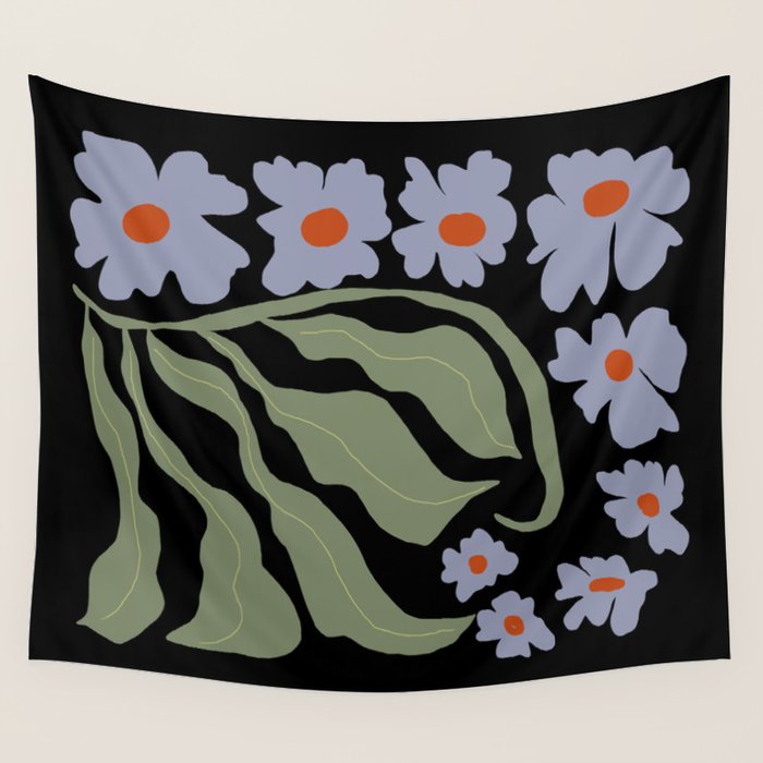 Summer night floral fun Wall Tapestry Gallery Image 1