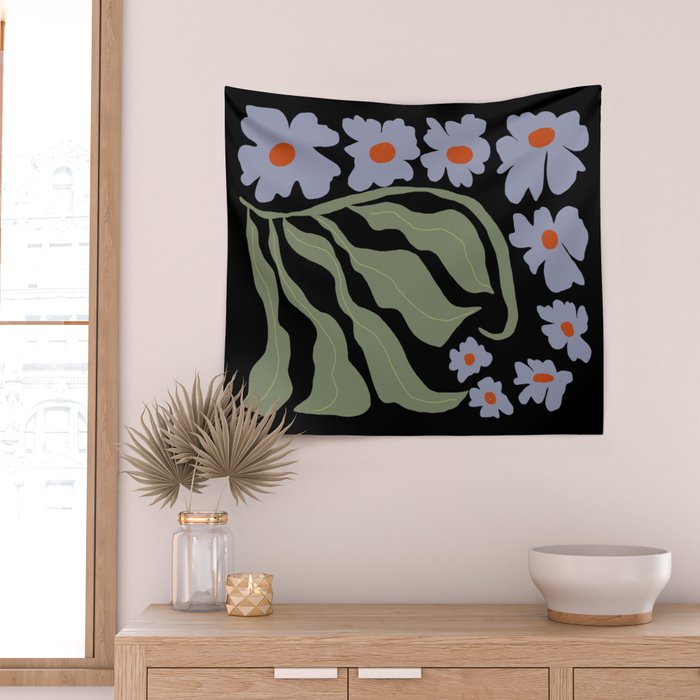 Summer night floral fun Wall Tapestry Gallery Image 2