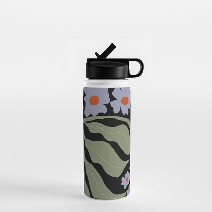 Summer night floral fun Water Bottle Gallery Image 1