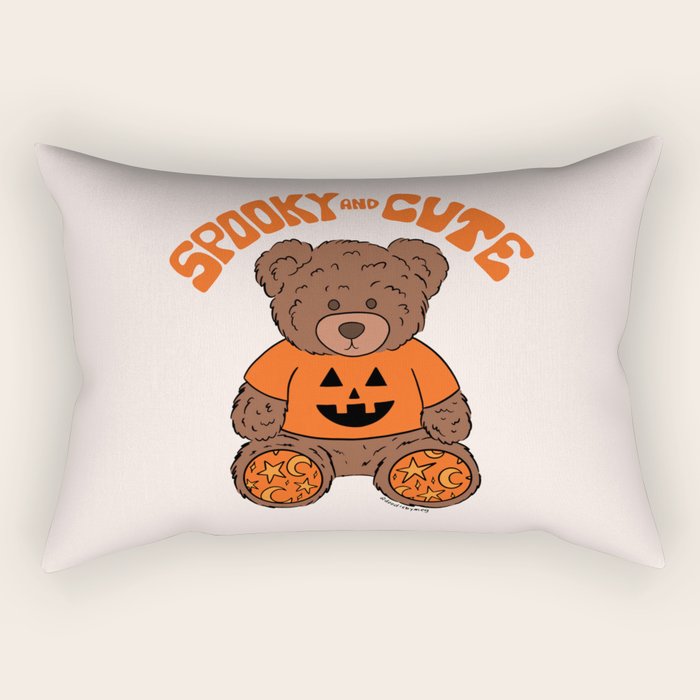 Spooky and Cute Bear Rectangular Pillow Gallery Image 1