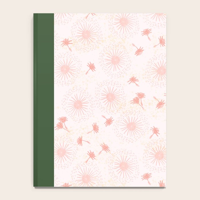 Make A Wish Dandelion Pattern in Pastel Pink & Peach Notebook Gallery Image 4