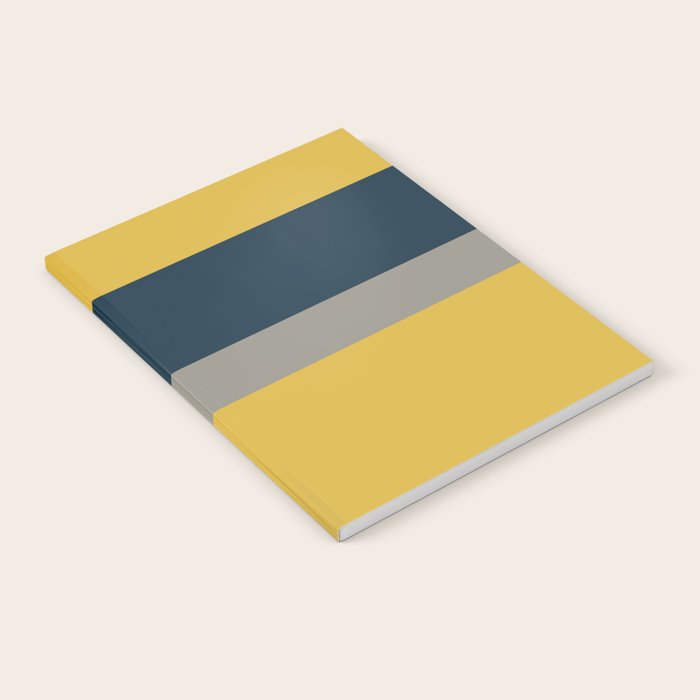 Half Frame 2 Minimalist Pattern in Deep Mustard Yellow, Navy Blue, and Gray Notebook Gallery Image 1