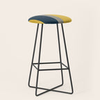 Half Frame 2 Minimalist Pattern in Deep Mustard Yellow, Navy Blue, and Gray Stool Gallery Image 1