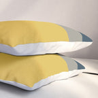 Half Frame 2 Minimalist Pattern in Deep Mustard Yellow, Navy Blue, and Gray Pillow Sham Gallery Image 3