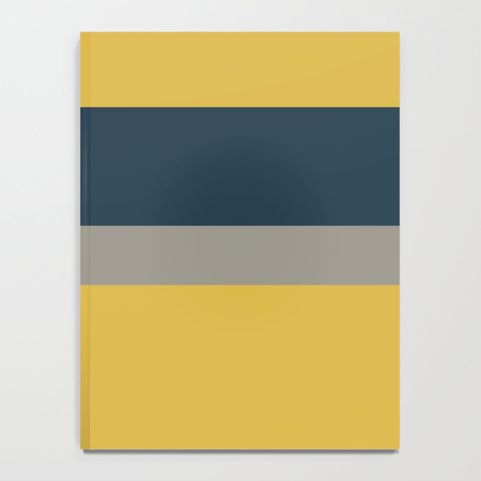 Half Frame 2 Minimalist Pattern in Deep Mustard Yellow, Navy Blue, and Gray Notebook Gallery Image 4