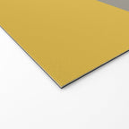 Half Frame 2 Minimalist Pattern in Deep Mustard Yellow, Navy Blue, and Gray Welcome Mat Gallery Image 2