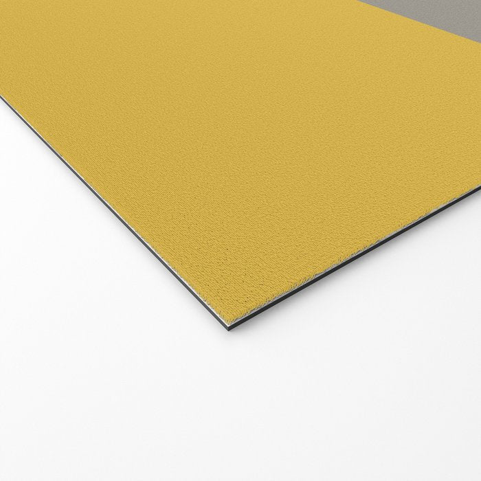 Half Frame 2 Minimalist Pattern in Deep Mustard Yellow, Navy Blue, and Gray Welcome Mat Gallery Image 2