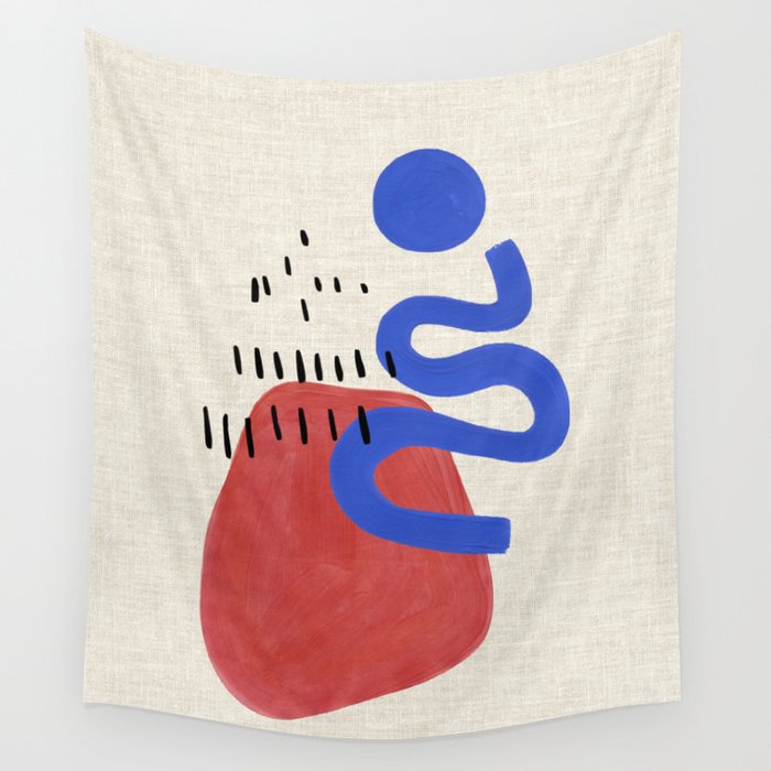 Rainy Blue Wiggle Wall Tapestry Gallery Image 4