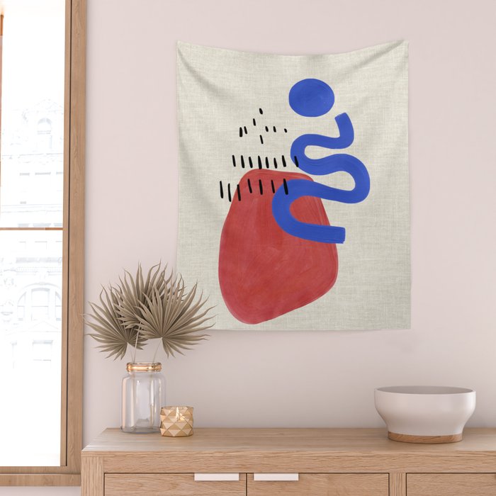 Rainy Blue Wiggle Wall Tapestry Gallery Image 2