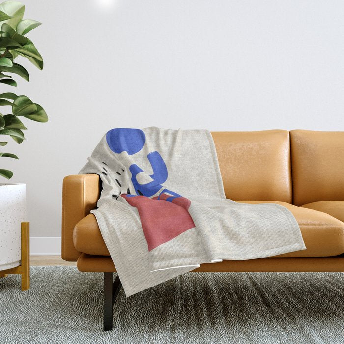 Rainy Blue Wiggle Throw Blanket Gallery Image 1