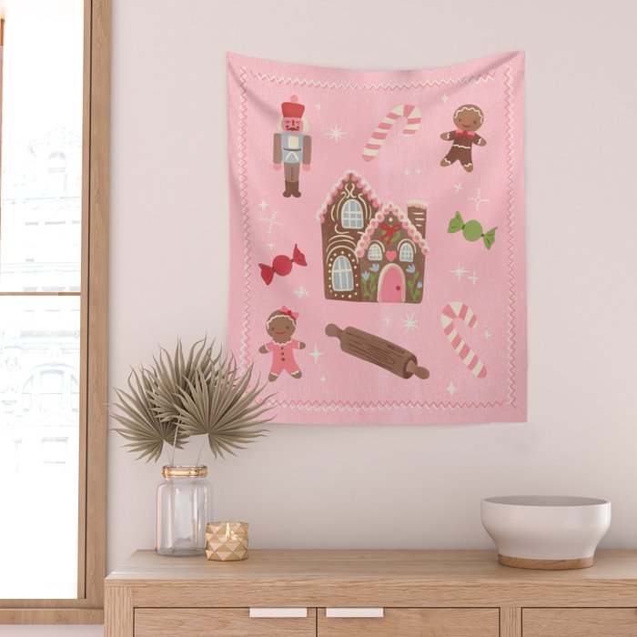 Retro Christmas Baking Wonderland Wall Tapestry Gallery Image 2
