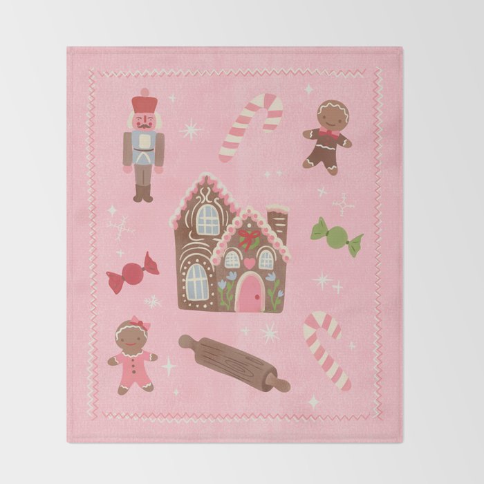 Retro Christmas Baking Wonderland Throw Blanket Gallery Image 2