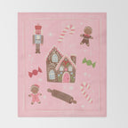 Retro Christmas Baking Wonderland Throw Blanket Gallery Image 2
