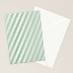 Fern Green and White Micro Vertical Vintage English Country Cottage Ticking Stripe Stationery Card Gallery Image 2