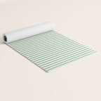 Fern Green and White Micro Vertical Vintage English Country Cottage Ticking Stripe Yoga Mat Gallery Image 2