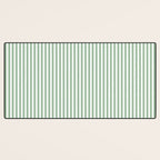 Fern Green and White Micro Vertical Vintage English Country Cottage Ticking Stripe Desk Mat Gallery Image 3
