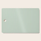 Fern Green and White Micro Vertical Vintage English Country Cottage Ticking Stripe Cutting Board Gallery Image 1