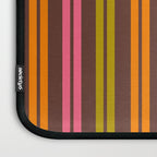 Eclectic Double Stripe Vertical Retro Modern Pattern in Brown Lime Pink Orange Laptop Sleeve Gallery Image 3