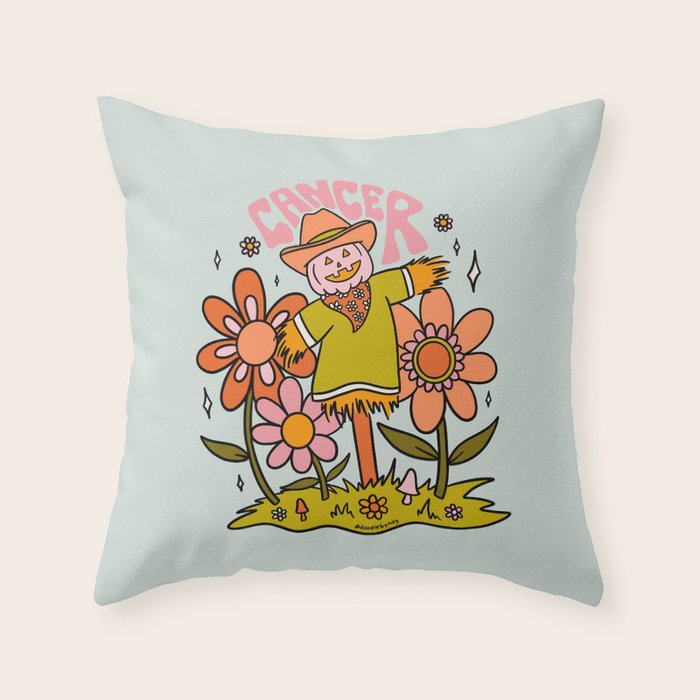 Cancer Scarecrow Throw Pillow Gallery Image 6