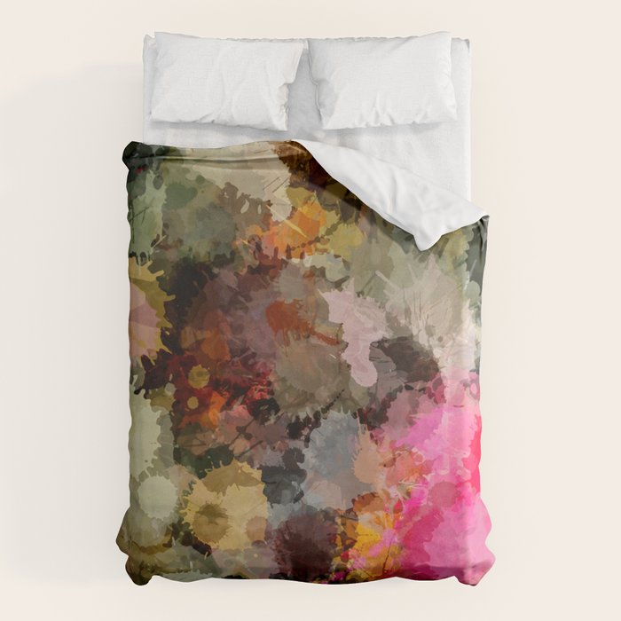 Paint Splatter Bouqet  Duvet Cover Gallery Image 1